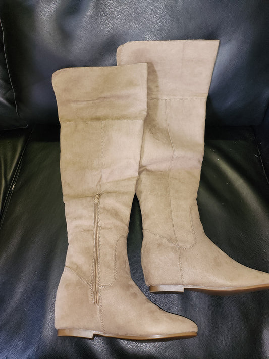 Fawn knee boots