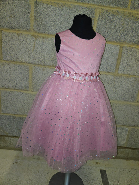 Girls pink glitter dress